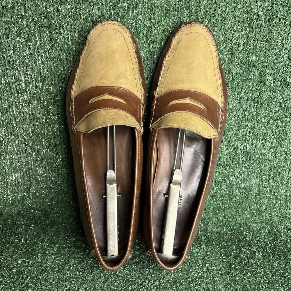 Bragano Cole Haan Shoes Mens Size 13 M Brown / Tan Leather Slip On Penny Loafers